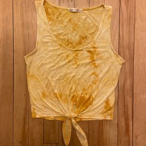 Gold tie tank top